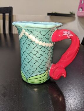 Disney Parks The Little Mermaid Ariel Signature 3D Ceramic Coffee Mug. 